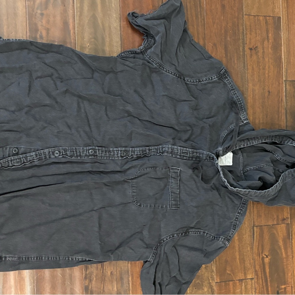 Casual Gray Hooded Shirt